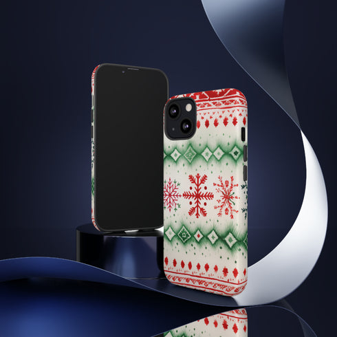 Icelandic Watercolor inspired by Christmas Sweaters - Impact Resistant Phone Case